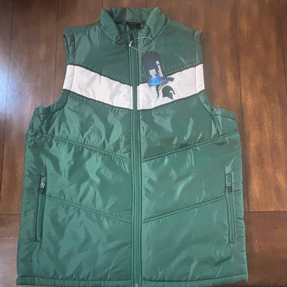 Michigan State Colosseum Full-Zip Vest Jacket Adult Medium NCAA